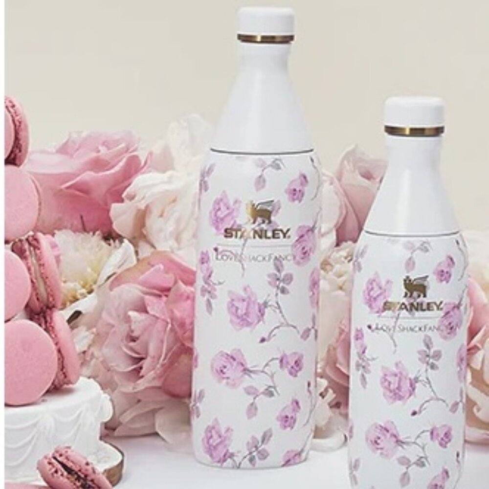 Two Stanley x LoveShackFancy All Day Slim Bottles | 20 + 12 oz [2 Bottles] New!